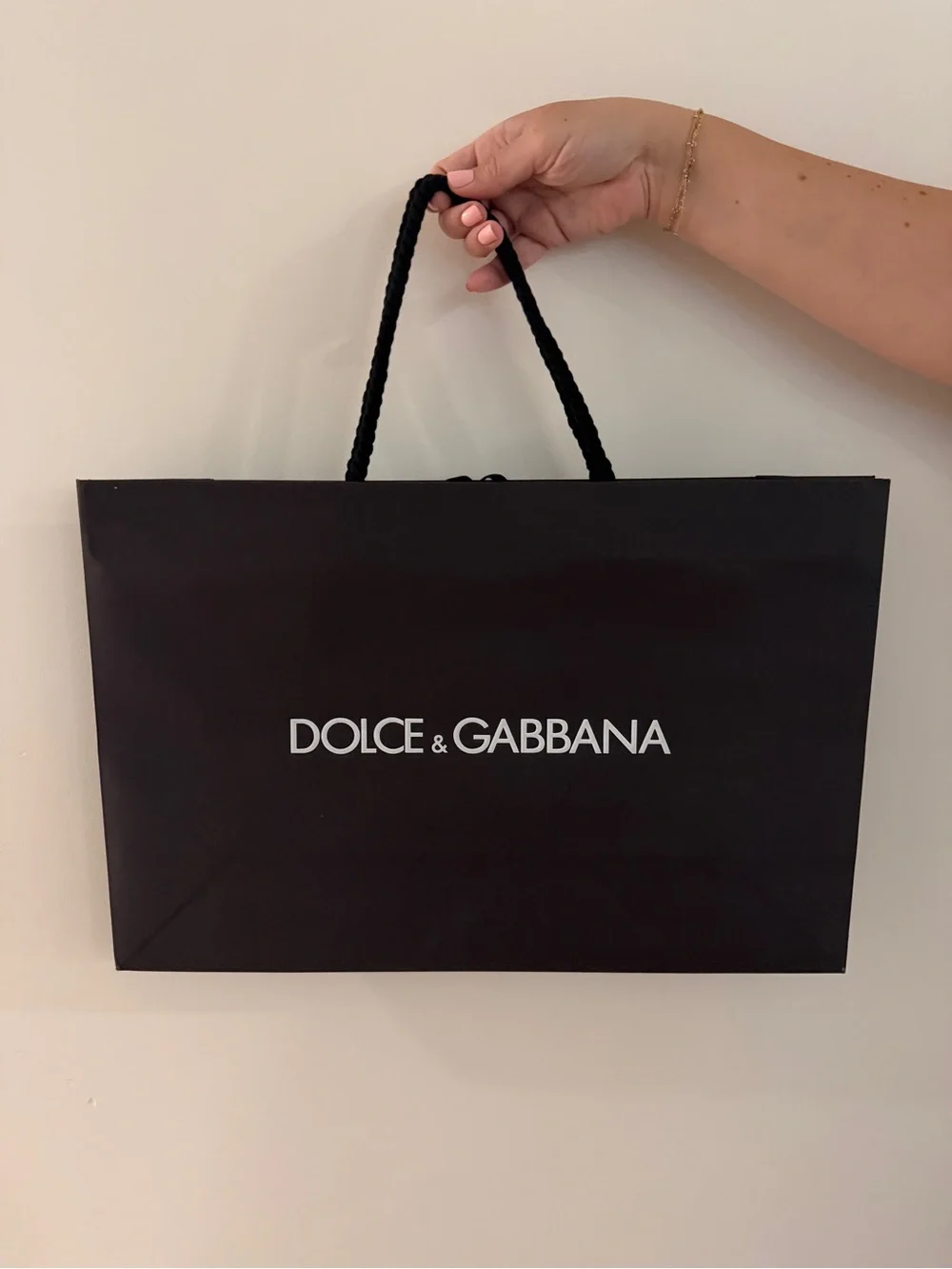 Dolce & Gabbana Black Shopping Tote with White Logo
